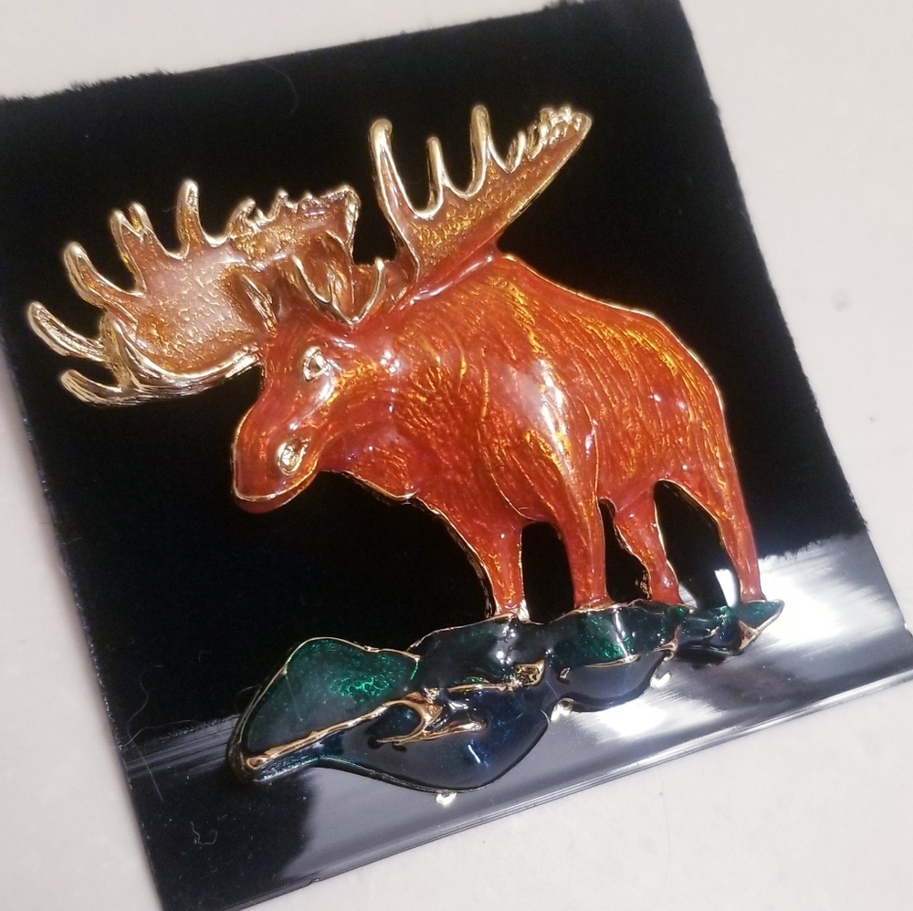 Moose Brooch New Vintage Deadstock Statement Piece